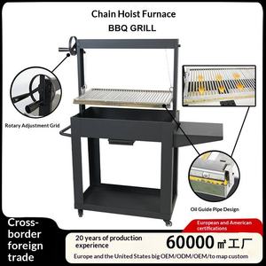 <span class=keywords><strong>Barbecue</strong></span> à charbon de bois multifonctionnel en acier inoxydable avec chaîne de suspension, hauteur réglable et anti-rouille - Product Image 3