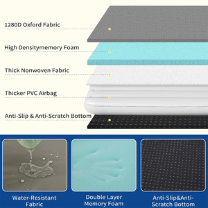 Cama inflable para perros al aire libre para perros medianos, almohadilla impermeable para mascotas de verano, cubierta inferior desmontable antideslizante, verde 41x28 - Product Image 4