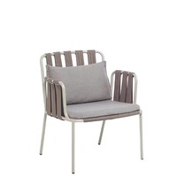 Fauteuil de jardin moderne en aluminium avec cadre en corde tressée, chaise longue individuelle pour villa, jardin, patio, balcon