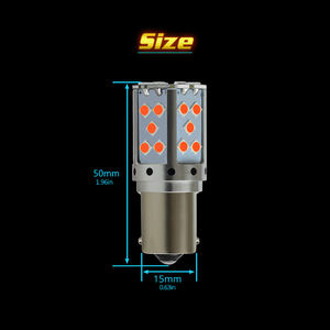 Luz de freno de coche, LED Canbus BA15S 27W 3030 T20 ámbar, 1156 SMD DRL, P21W, en oferta - Product Image 2