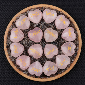 Đá thô pha lê hồng tự nhiên 3cm khắc hình trái tim, đá ước nguyện cho gia đình & người thân, đồ thủ công bằng pha lê khác - Product Image 2