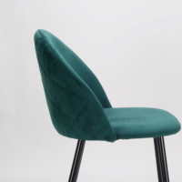 Chaises de salle à manger rembourrées en velours doux à pieds en métal de haute qualité pour le salon