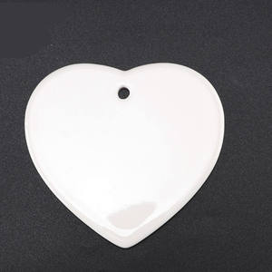 Ciondoli in Ceramica Personalizzabili Bianchi per Sublimazione <span class=keywords><strong>Mr</strong></span>&mrs, Decorazioni Natalizie Rotonde a Cuore per Feste - Product Image 2