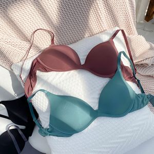 Offres Spéciales japonais minimaliste sans couture brillant <span class=keywords><strong>couleur</strong></span> unie filles sous-vêtements femmes confort t-shirt soutien-gorge - Product Image 3