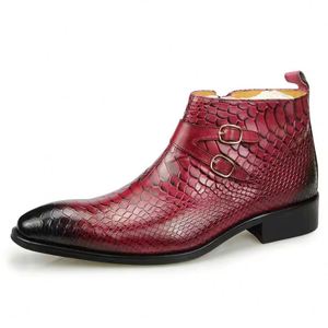 High Quality <b>Men</b> Genuine Leather Square Toe Breathable Lightweight Handmade Lace-up Anti-Slip Patchwork Office Career <b>Dress</b> - Product Image 3