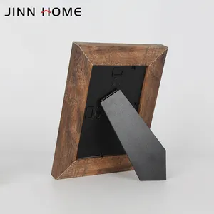 Jinnhome 4x6 5x7 กรอบรูปสีน้ําตาลกรอบรูปสําหรับแขวนผนังและจอแสดงผลบนโต๊ะ