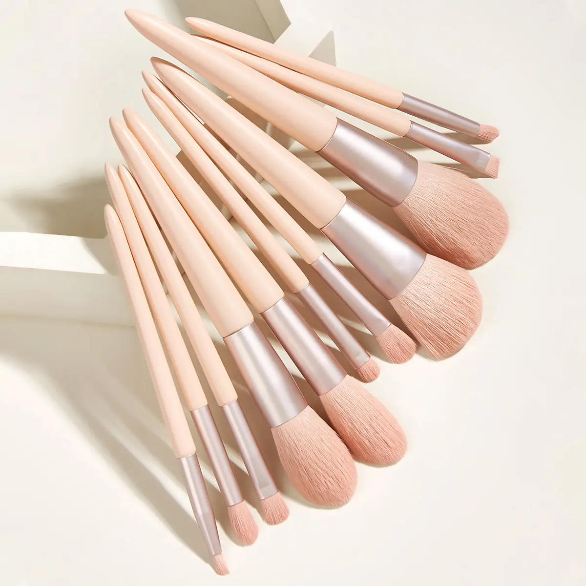 Wholesale Foundation Brush Customization Logo 11pcs Wood Handle Multifunction Pink Cosmetic Brush Set