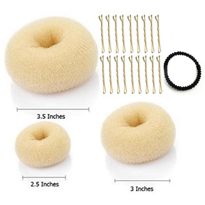 Set de Herramientas para Hacer Moños, Donuts para el Cabello de 3.5, 3 y 2.5 Pulgadas, con Pasadores y Banda Elástica para Peinados - Product Image 5