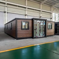 Maison conteneur modulaire extensible à double aile, sur mesure, fournie par l'usine, cabine de vie pliable, structure en acier, installation facile