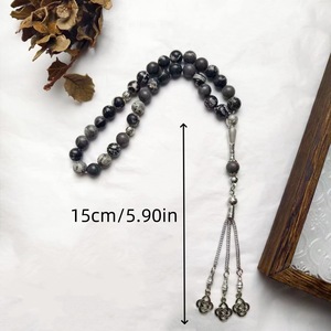 Ojo de tigre marrón Natural 8MM <span class=keywords><strong>Tasbih</strong></span> 33 cuentas oración musulmana Rosario collar religioso para Chakra equilibrio alivio de la ansiedad - Product Image 3