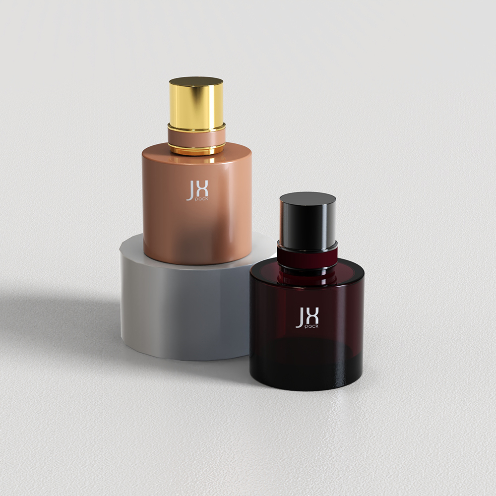 Perfume bottle with Circular irregular lid