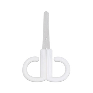Stainless Steel Scissors White Straight Head Small Size For Paper Cutting Office Student Use - Product Image 4