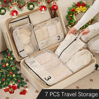 Sacs de rangement pour valises en polyester imperméable légers à compression avec logo personnalisé, pour vêtements, sous-vêtements, chaussures, 7 pièces
