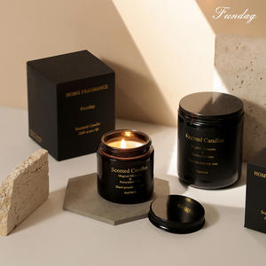 Vidrio negro brillante Bronceado Embalaje Sin humo Protección del medio ambiente Vela de cera de soja - Product Image 4