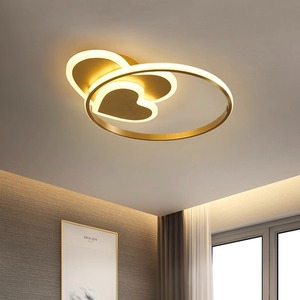 Lámpara de Techo LED Moderna y Minimalista en Forma de Corazón, Estilo Nórdico Romántico, Cálida, Totalmente de Cobre, para Dormitorio y Sala de Estar de Lujo - Product Image 2