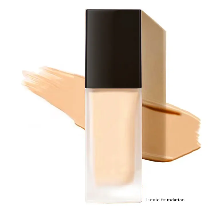 Mineral Luxury Full Coverage Liquid Foundation with Concealer Feature Private Label Waterproof Makeup Black Skin Korean Style