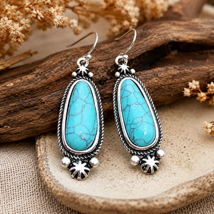 Orecchini a goccia Boho con motivo unico, orecchini pendenti in stile vintage, accessori di bigiotteria alla moda per donna - Product Image 1