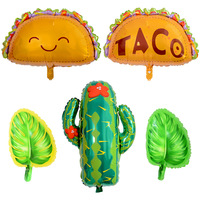 Ballons en aluminium jetables écologiques pour Fête Mexicaine, style Piñata, Flamant rose, Ananas, Cactus, Alpaga, Avocat, Anniversaire