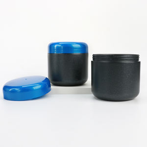 Food Grade 500ml Wholesale Large Plastic HDPE Wide Mouth Container Soft Touch Black Color <b>Protein</b> Powder Packaging <b>Bottle</b> - Product Image 3