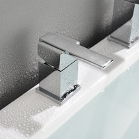 Robinet de baignoire contemporain à montage sur pont, avec douchette et cartouche céramique, vente en gros directe usine pour villas