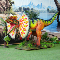 LT-4-88C Simulateur de dinosaures animatroniques Dilophosaurus pour parcs d'attractions extérieurs