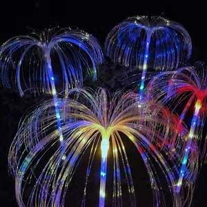 Solar Garden Lights LED Fiber Optic Decorative Lamp Outdoor Yard Patio <b>Ground</b> <b>Stake</b> Landscape Light Water Resistant Portable - Product Image 2