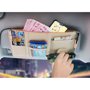 Moda Mulit araba Sunvisor çanta düzenleyici PU araba için asılı tutucu kartları ve biletleri ekler