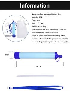 Système de filtration d'eau portable 2026 pour survie en extérieur et camping – Paille filtrante personnelle pour équipement de sécurité et de survie - Product Image 6