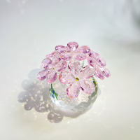 Figurines florales artisanales en cristal haut de gamme sur le thème de l'amour, coffret cadeau pour la décoration de la maison/du bureau/de la table