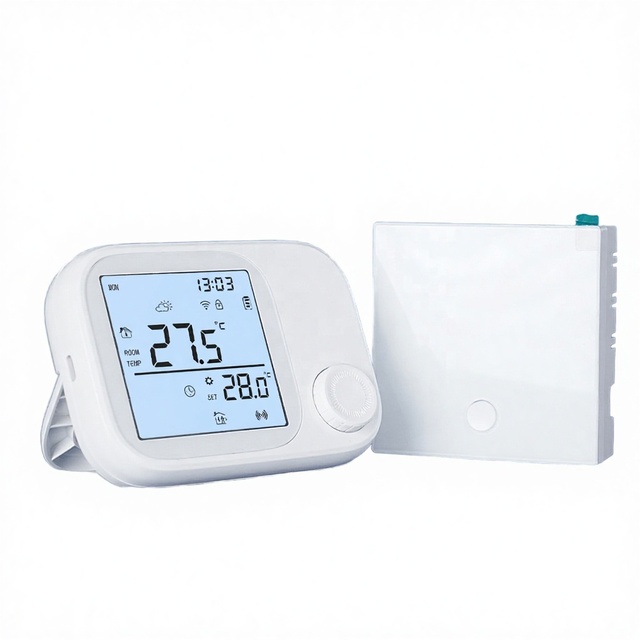 RF433 Remote Control Smart Wi-Fi Thermostat for Hotel Bathroom & Home Office-2 Power Supply Options Modern Design