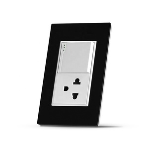 Beyaz Siyah Gri Altın Akrilik Panel ABD Standardı 118*72 Tayland <span class=keywords><strong>3</strong></span> Kutuplu Priz ve 1'li 1 Yollu Işık Anahtarı - Product Image 1
