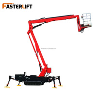 Plataforma Elevadora Araña Autopropulsada Ajustable de 10m-48m con Brazo Articulado y Canastilla para Trabajos en Altura