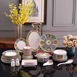 Service de vaisselle de luxe en porcelaine osseuse de haute qualité 58 pièces cadeau d'affaires en céramique vaisselle élégante - Product Image 2