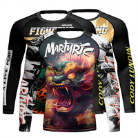 Ensemble Rashguard et Leggings de Compression Anti-UV à Manches Longues pour Hommes, Conception OEM Personnalisée par Sublimation