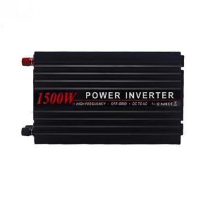 Inversor de Corriente de 12V 24V 48V a CA 110V 220V, Onda Sinusoidal Pura con Cargador, Potencia de 1500W - Product Image 1
