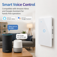 Interrupteur mural intelligent UBARO 118 Zigbee 3.0 à 3 boutons, panneau en verre trempé, application Tuya, commande vocale à distance avec Alexa et Google Assistant