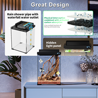 Mini aquarium en verre, réservoir de poissons de 2,6 gallons, réservoir écologique décoratif pour la maison, le bureau, le salon