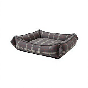 Lit pour animaux de compagnie convertible réglable de qualité supérieure Amistar pour chats et chiens de petite race, tissu Oxford durable, motif à carreaux - Product Image 1