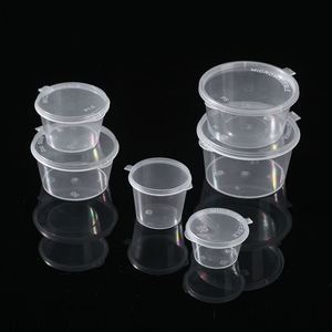 Gobelet à sauce jetable en plastique PP haute transparence, compatible micro-ondes, avec couvercle à charnière, service OEM, multi-capacités - Product Image 4