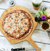 Pelle à pizza en bambou, spatule à pizza en bois, pelle à pizza avec manche, planche à pizza en bambou pour four, plateau de service pour pizza