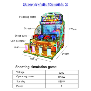 Machine de jeu d'arcade à monnayeur sur le thème du tir aux balles avec rédemption de tickets, garantie 1 an, version anglaise - Product Image 2