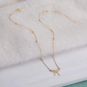 Dropshipping Shopify Delicate Bow Pendant <b>Necklace</b> 45cm <b>Copper</b> Chain Cute Collarbone Jewelry Gift For Women Sweet Style - Product Image 5