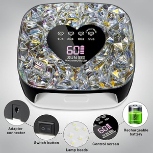 Sèche-ongles UV LED Diamond Top, lampe de séchage pour vernis gel, sans fil, rechargeable, capteur tactile automatique, écran, pour la maison et le salon - Product Image 3