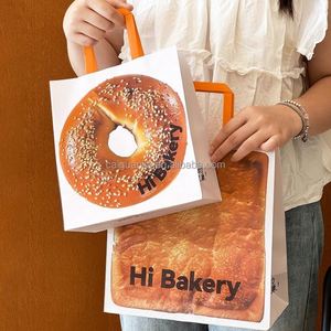 Bolsa de Papel Kraft Personalizada para Repostería, Bolsa Transparente para Pan con Ventana Visual - Product Image 2