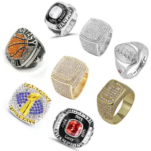 Crystal Herenring Award Kid Softbal Finger Football Basketbal Moissanite Kampioenschap 5925 Zilveren Ring Custom