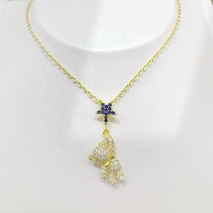 Precio de fábrica, collar con colgante de oso lindo de plata 925, al por mayor, de lujo, para mejores amigas, moderno, con animales, para niños, chapado en oro, collares para niñas. - Product Image 2