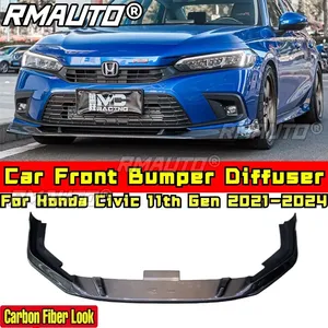 ชุดแต่งรอบคันสำหรับ Honda Civic รุ่นที่ 11 ปี 2021-2024 สปอยเลอร์กันชนหน้าสีดำเงา สไตล์ MC  ชุดป้องกันกันชนหน้า อุปกรณ์ตกแต่งรถยนต์ - Product Image 3