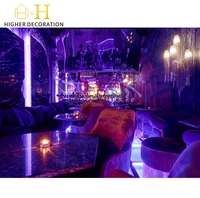 Meubles de boîte de nuit au design de luxe Canapé de boîte de nuit en cuir éponge Mobilier de bar écologique avec bande lumineuse à LED