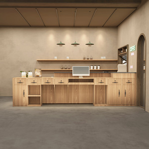 โต๊ะต้อนรับส่วนหน้าทาสี Q213แคชเชียร์แบบทันสมัยเคาน์เตอร์ร้านเสริมสวยบาร์สำนักงานห้างสรรพสินค้าไม้แผนกต้อนรับออกแบบได้ตามที่ต้องการ - Product Image 3