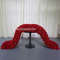 LFB1609 décoration de mariage artificielle fleur de rose rouge coureur Amazing artificielle suspendus mariage fleur décorations de table